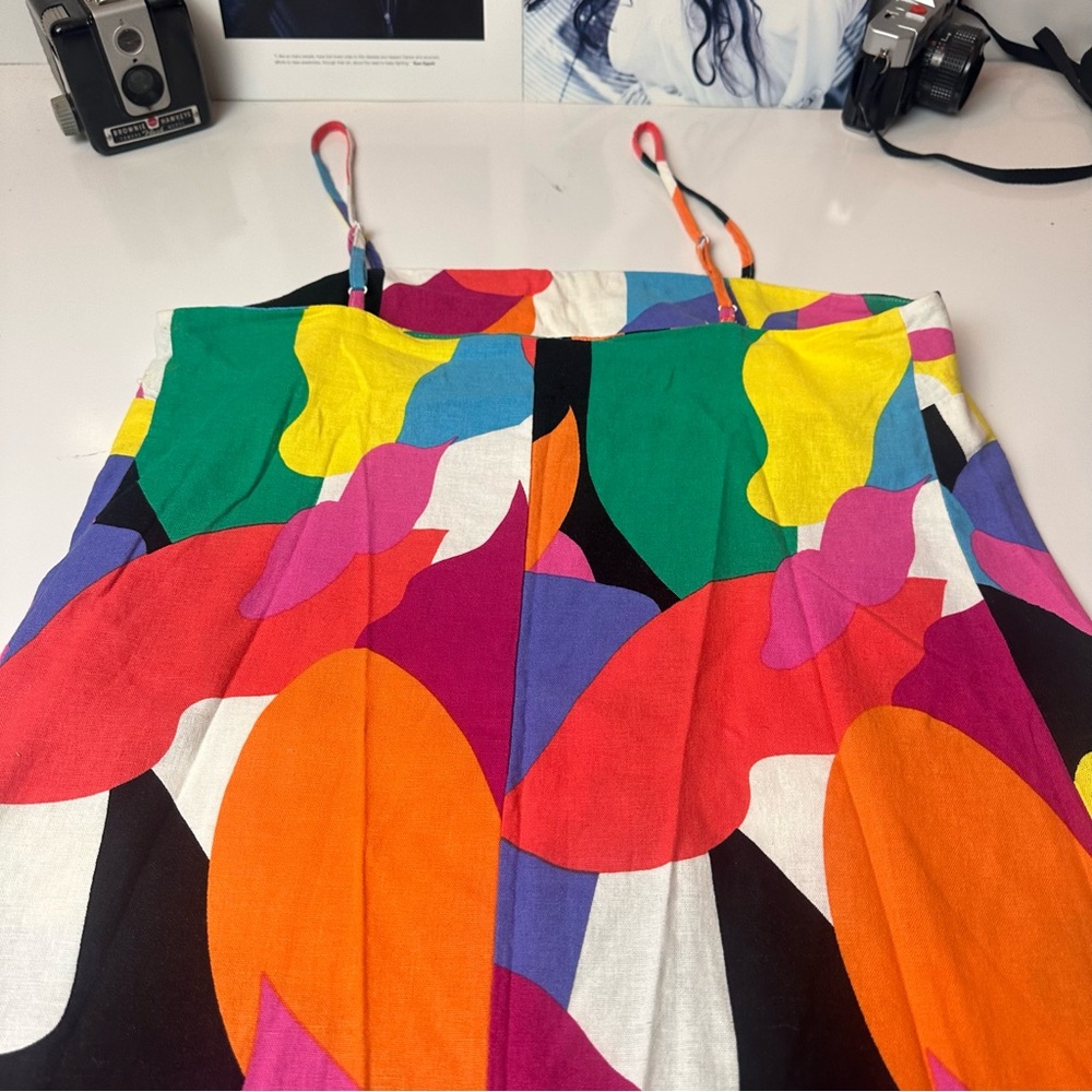 Linen Blend Abstract Art Mini Dress | 55% Linen · Dopamine Summer / Resort Core - Picture 9 of 10